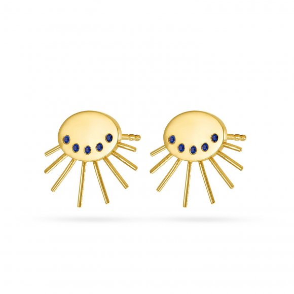 Sunshine earrings with Blue Sapphires