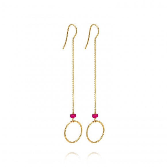 Long Ruby Earrings 