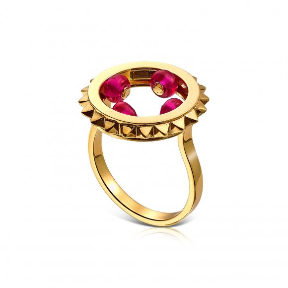 Milky ring with rubies